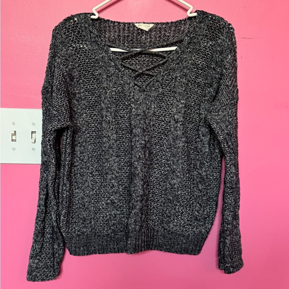 AEROPOSTALE Women's Black V-Neck Sweater